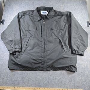 Galls Men’s Plus Size 5XL Black Nylon Shell Jacket Double Zipper Epaulettes